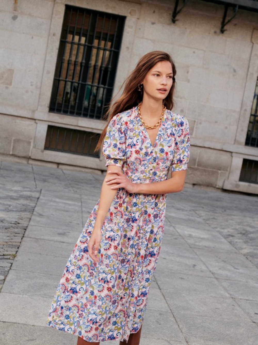 Boden Elsa Midi Tea Dress Floral